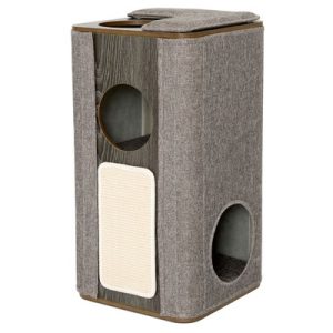 LULU'S WORLD CUBOX TOWER CAT SCRATCHER GREY