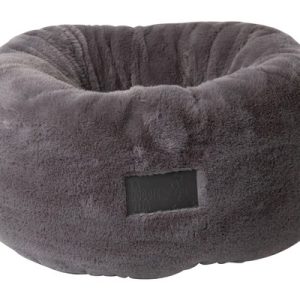 LA DOGGIE VITA DONUT PLUSH CAT BED GREY